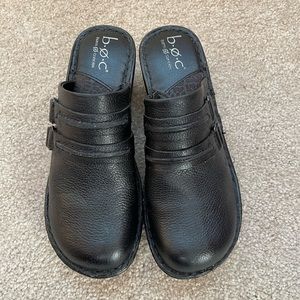 BOC Born Concept Women’s Black Leather Mules in Black, Size 7